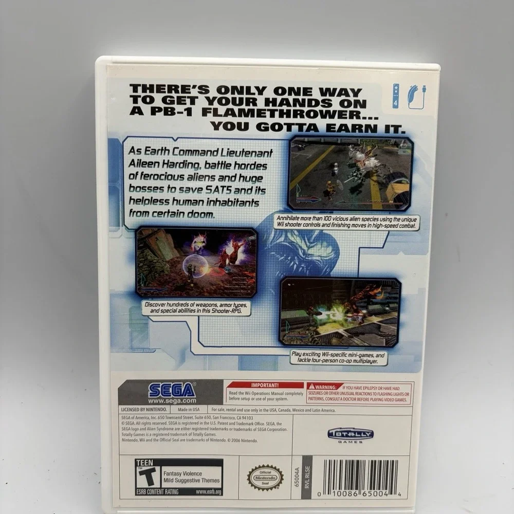 Alien Syndrome Nintendo Wii Complete CIB Tested Working